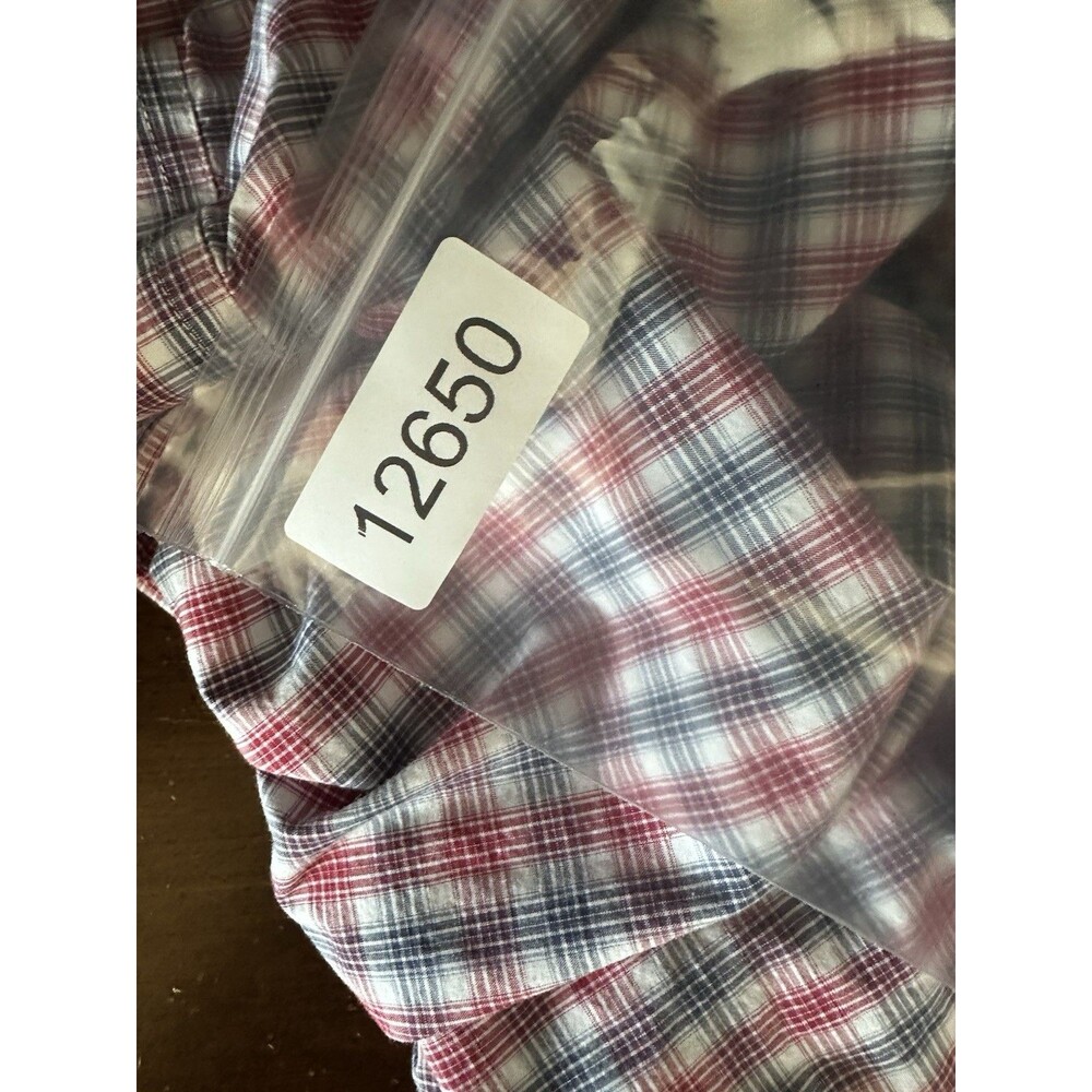 Cinch Shirt Mens Medium Red Blue White Plaid Button Down Long Sleeve Western - Picture 11 of 11